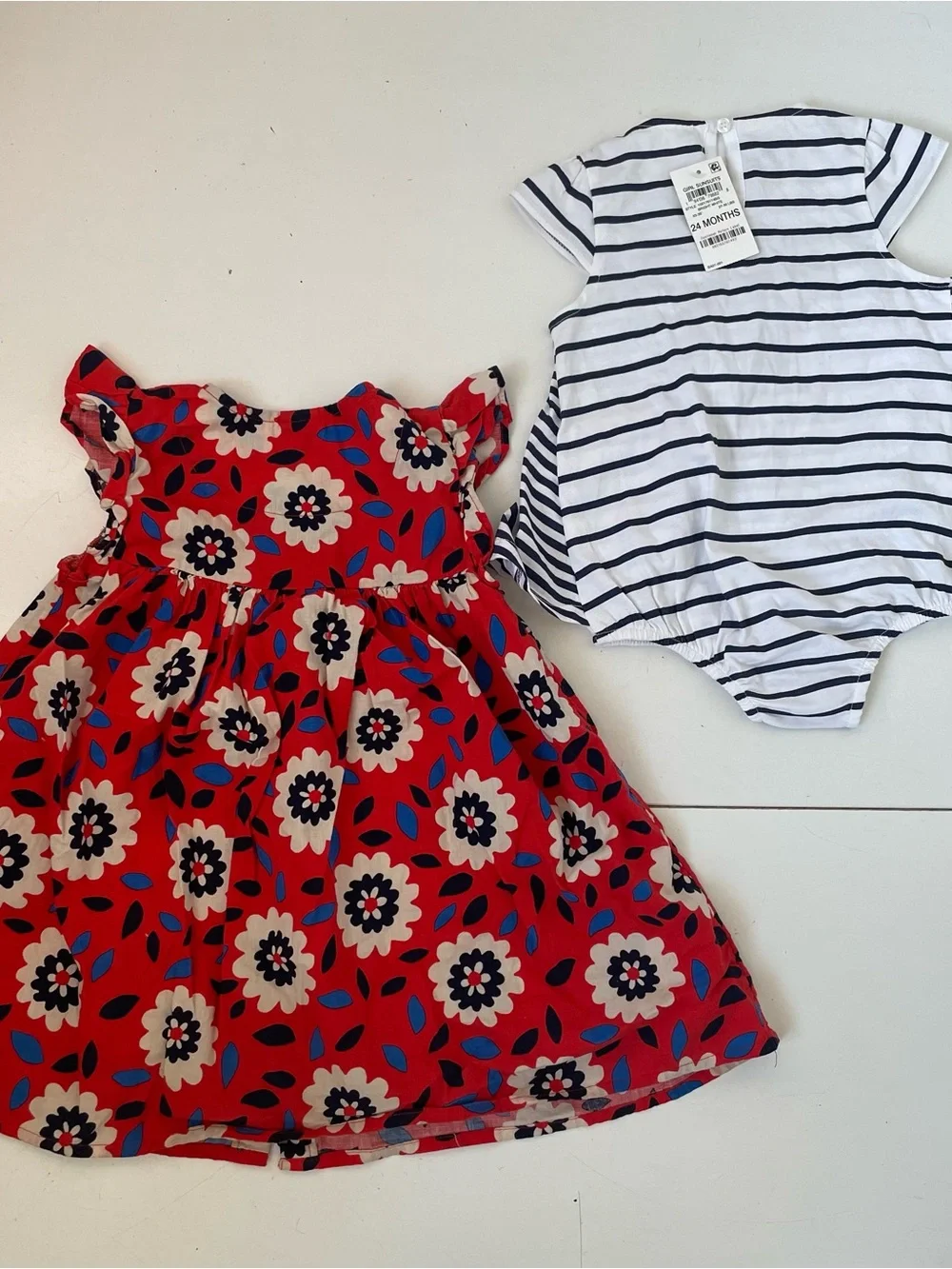 Baby girl 2T cotton Next floral dress and New coastal first impression sunsuit